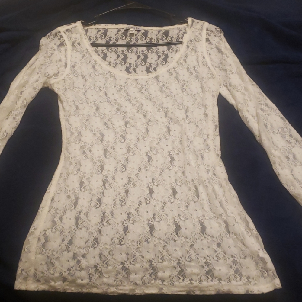 Express long sleeve lace shirt size small